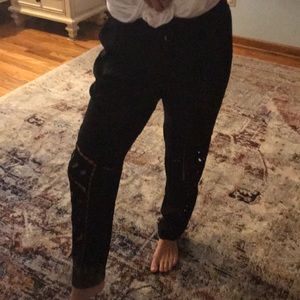 Anthropologie Black cutout pants